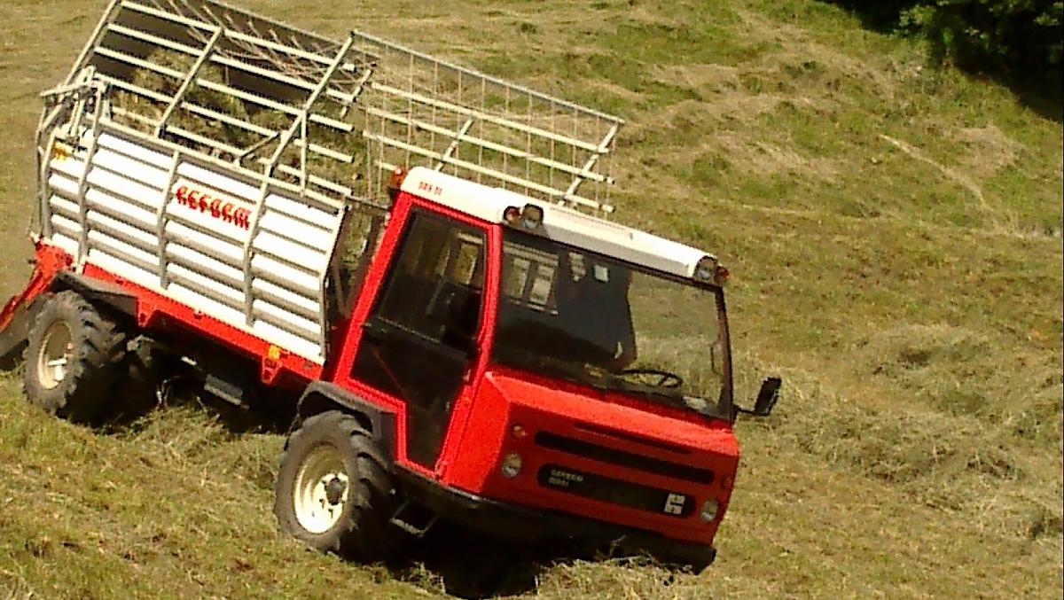 Il raccolto di fieno viene portato a casa