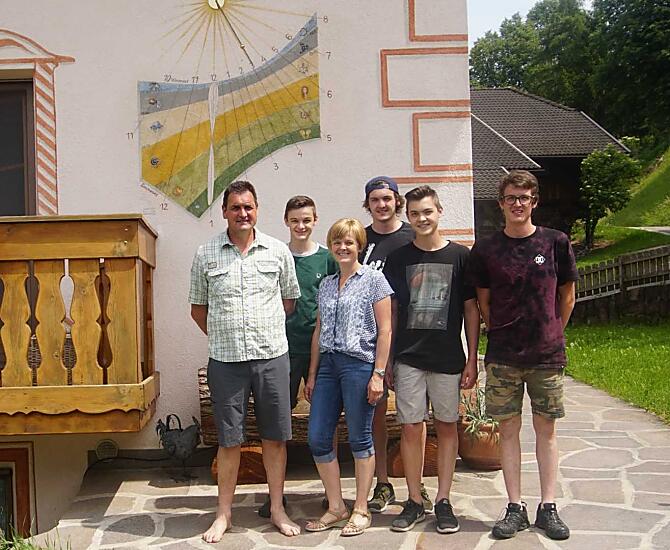 Georg, Fabian, Felix, Philipp, Max e Brigitte Malfertheiner