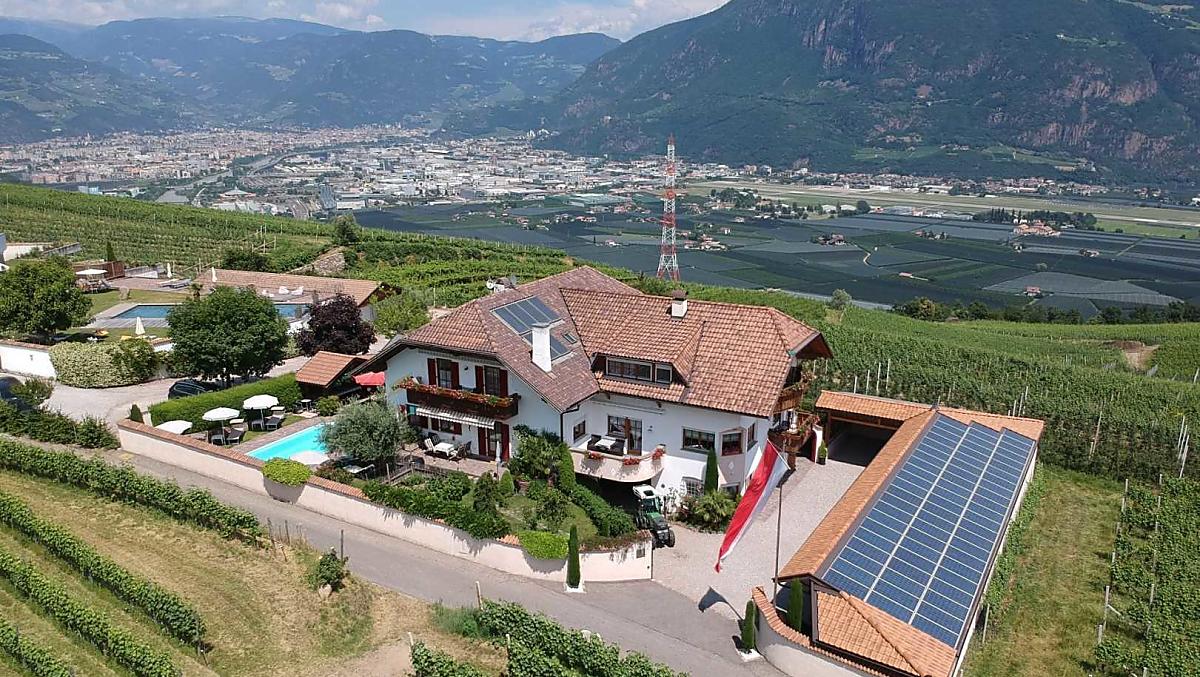 Il maso Lanserhof dall'alto