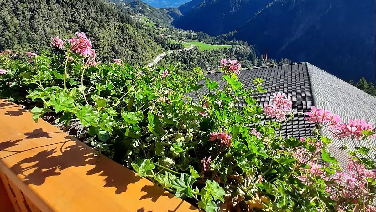 Vista panoramica verso l’uscita della valle dal nostro appartamento Meraner Land