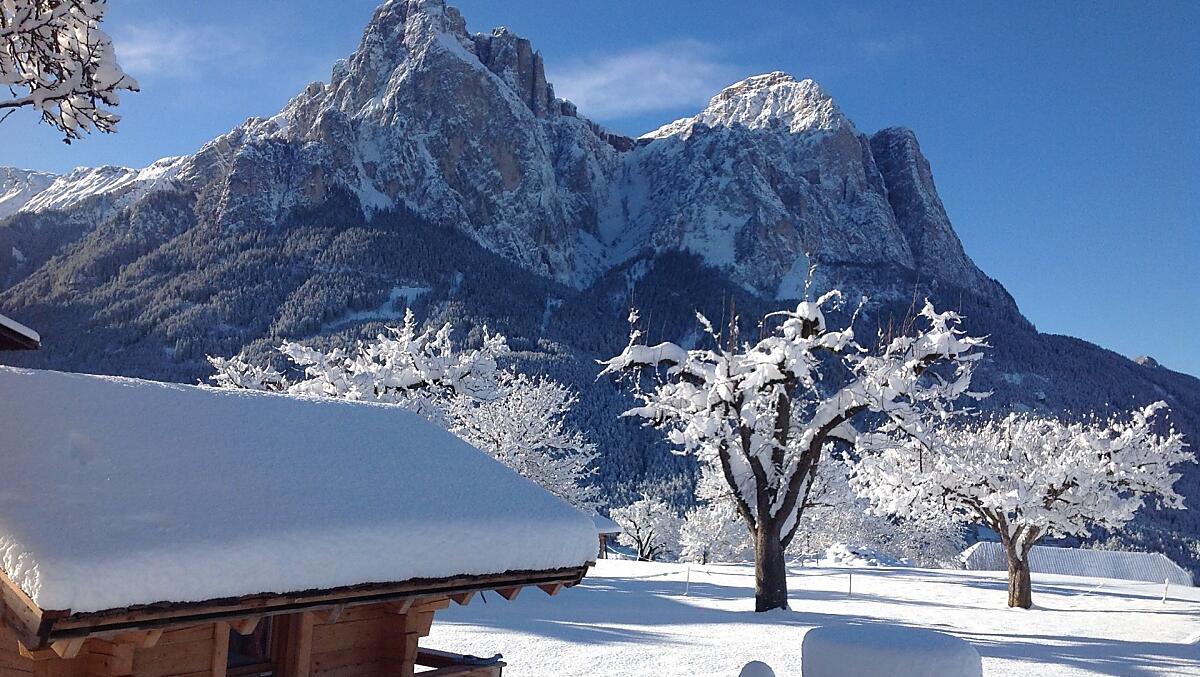 Vista dal parco giochi verso lo Sciliar