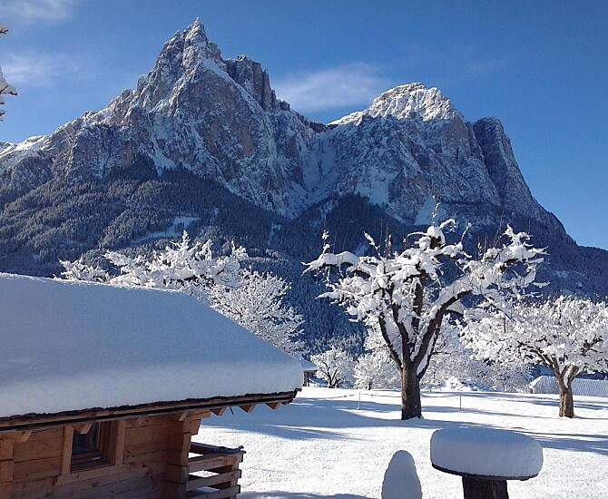 Vista dal parco giochi verso lo Sciliar