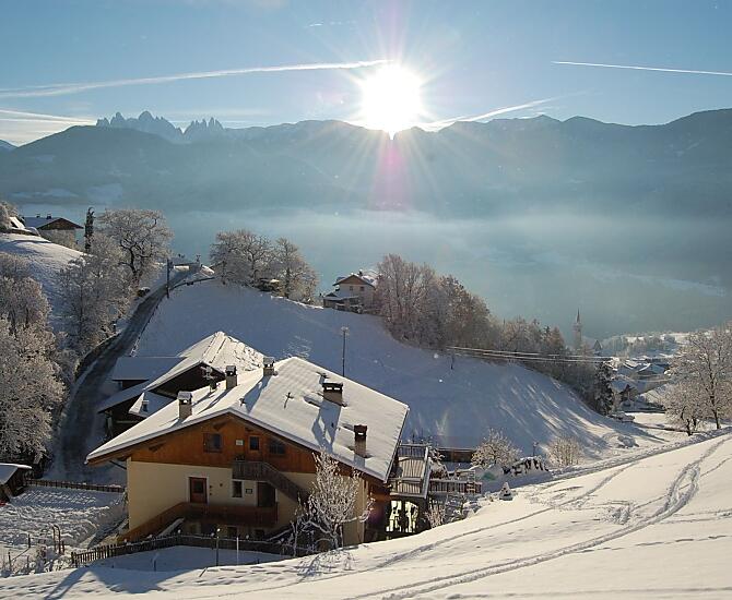 Il maso Thalerhof in inverno.