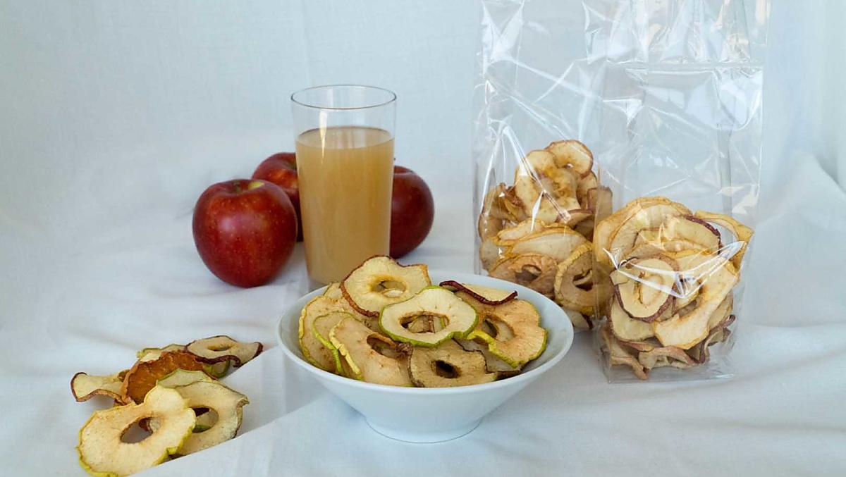 Chips e succo di mela