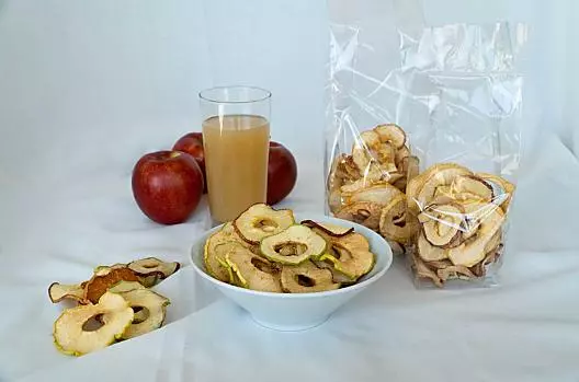 Chips e succo di mela