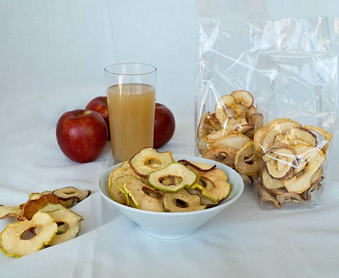 Chips e succo di mela