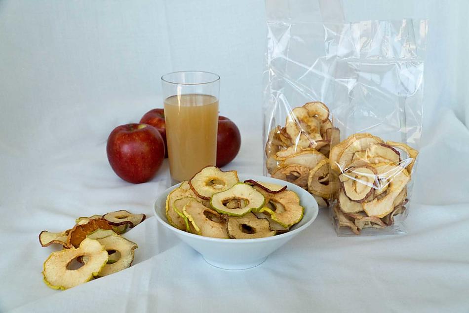 Chips e succo di mela