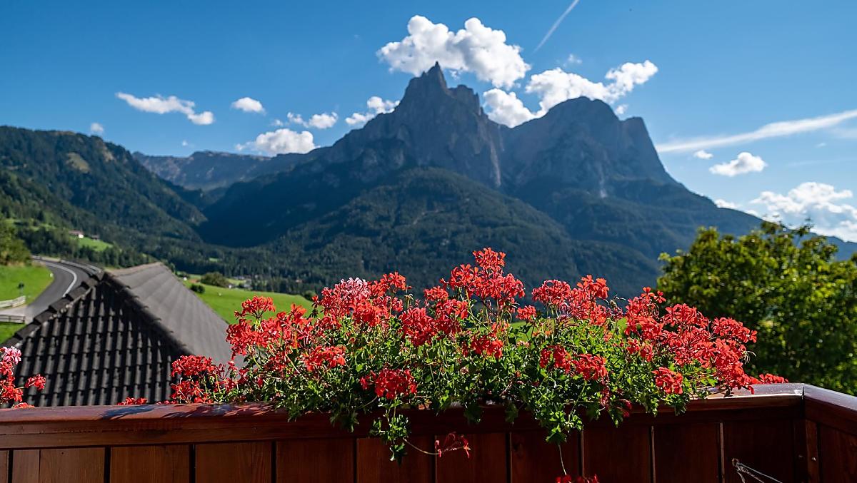 La vista sullo Sciliar dal balcone