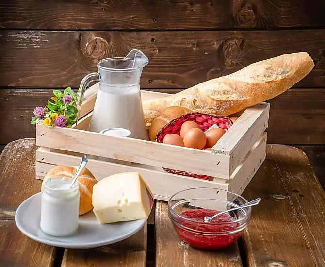 Colazione con prodotti del maso