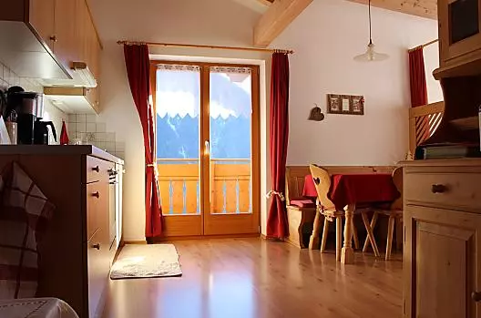 La zona giorno dell'appartamento Heidi