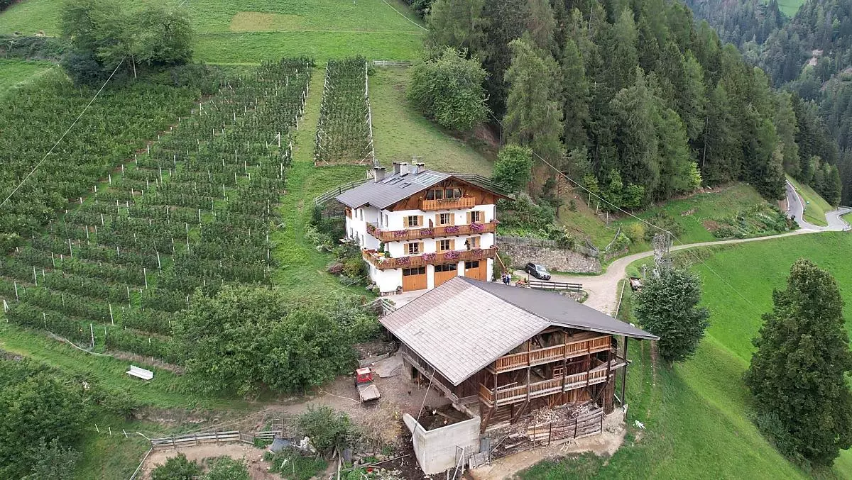 Il nostro maso di montagna, in mezzo al verde! Nella foto anche il nostro meleto.