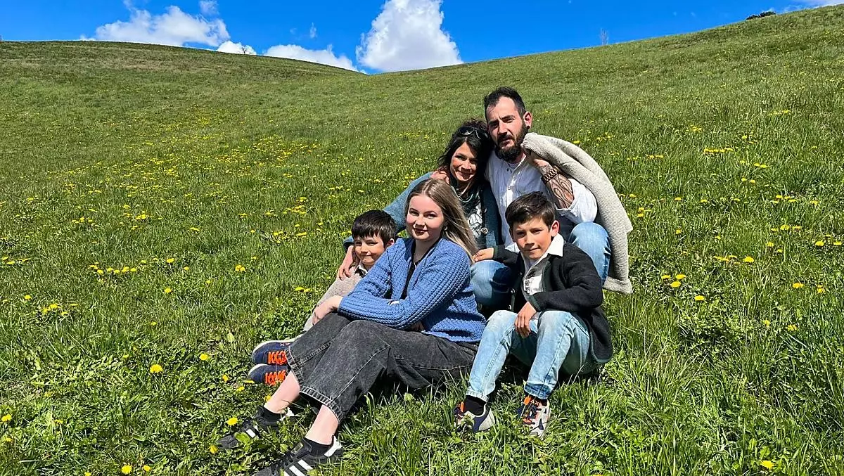 Georg con Eva, Jonathan, Sophie e Samuel