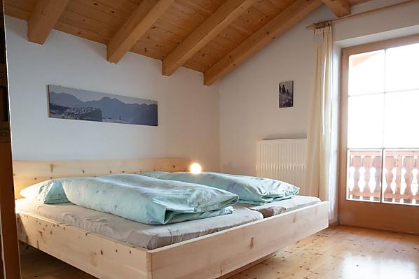 Unser Schlafzimmer in Zirbenholz.