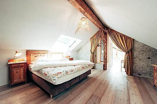Camera da letto dell'appartamento vacanze Nuss.