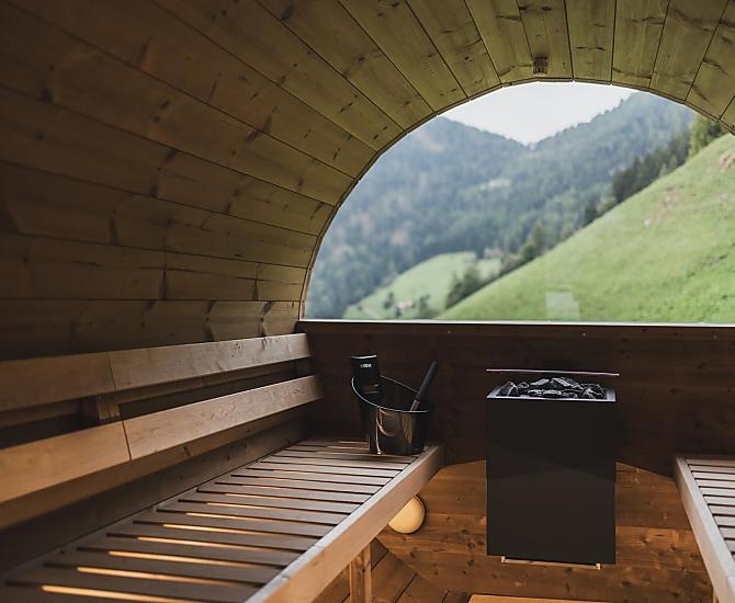 Sauna panoramica all'aperto