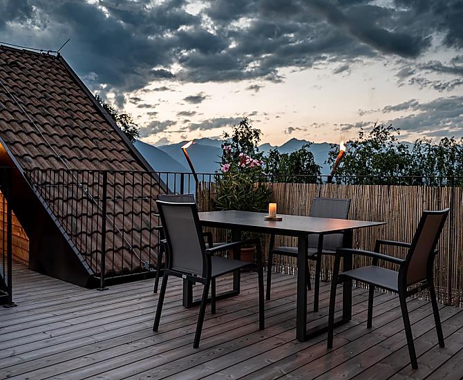 Terrazza panoramica sul tetto appartamento vacanze Lärche