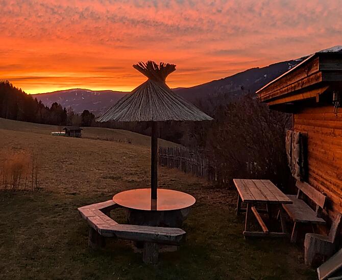 Vista dalla sauna baita