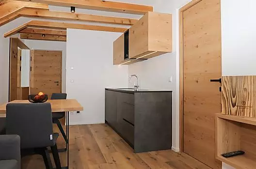 La camera da letto dell'appartamento Gleifblick