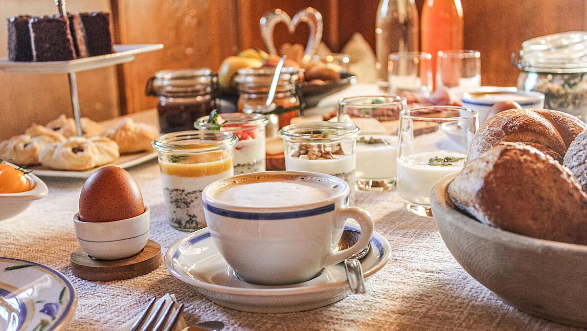 La colazione nella nostra stube contadina.