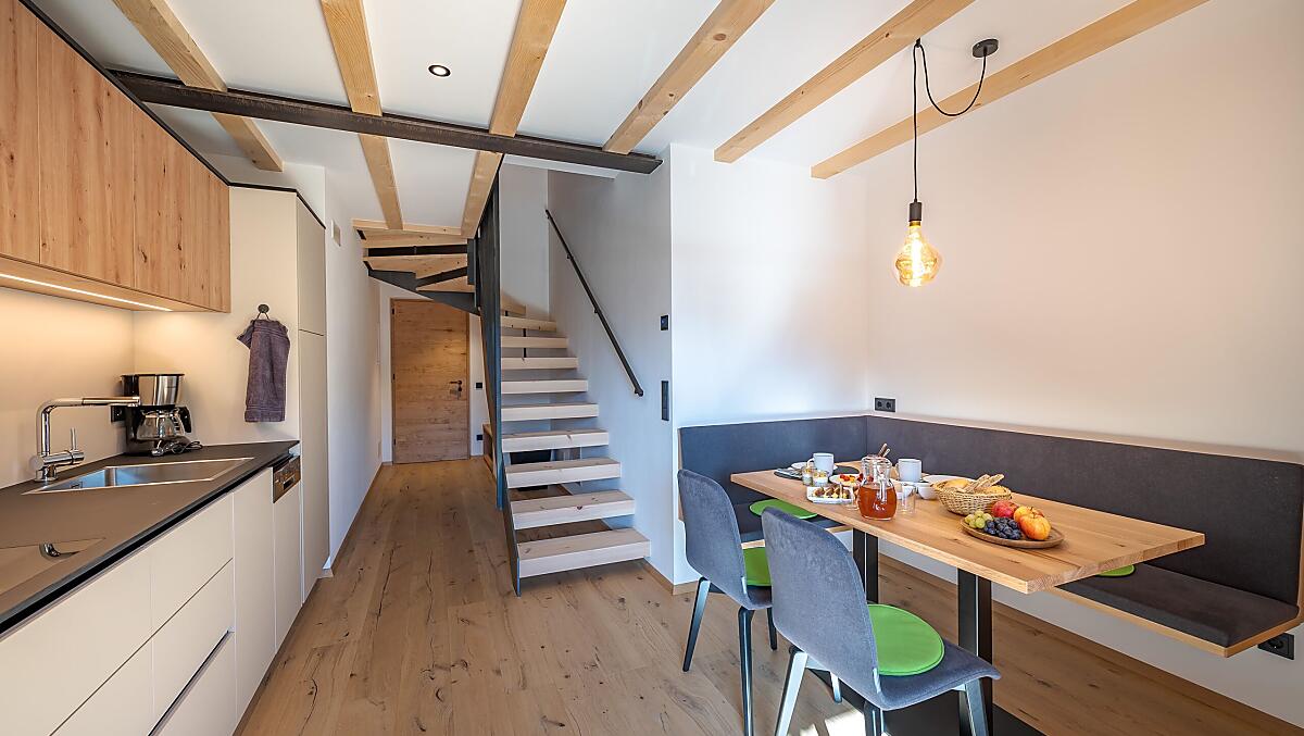 La cucina dell’appartamento vacanze “Birne”.