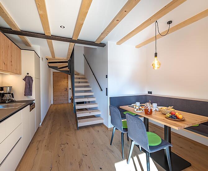 La cucina dell’appartamento vacanze “Birne”.