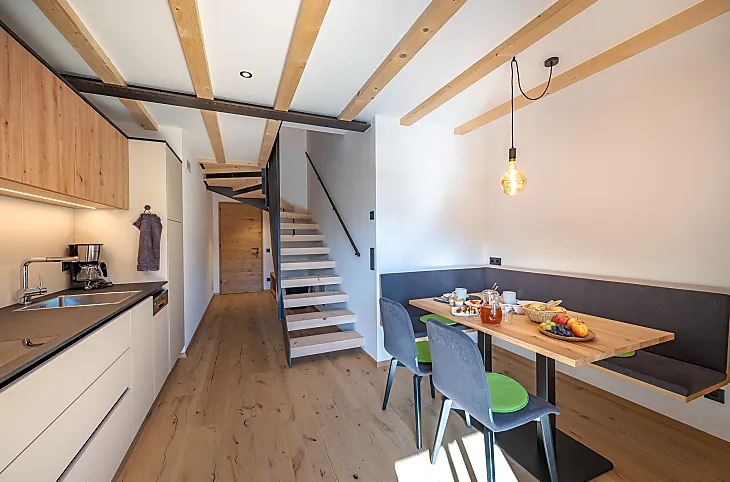 La cucina dell’appartamento vacanze “Birne”.