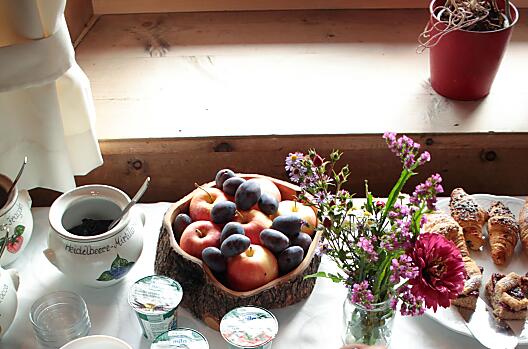 La nostra ricca colazione con prodotti del maso e dell’Alto Adige