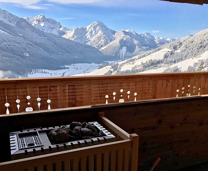 La nostra sauna con vista panoramica