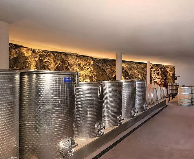 Sotto il maso si nasconde un tesoro: qui vengono conservati vino rosso, vino bianco e il poco conosciuto spumante Blaterle.